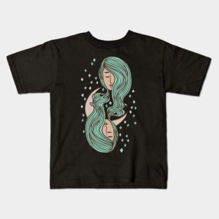 Queen Goddess Moon and Stars Kids T-Shirt